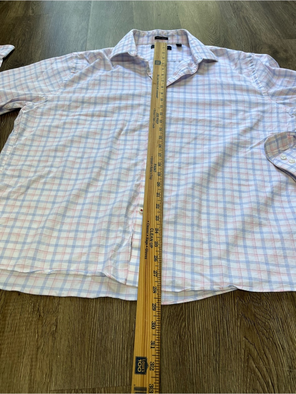Tommy Hilfiger Pastel Blue and Pink Plaid Dress Shirt - Picture 4 of 5